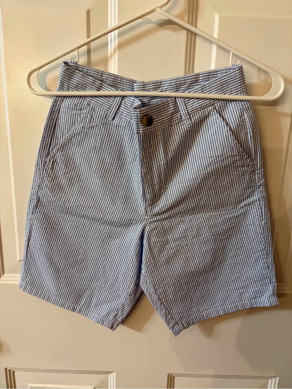 Boy’s Striped Seersucker Shorts - Blue/White